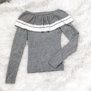 Round or Open Shoulder Ribbed Top